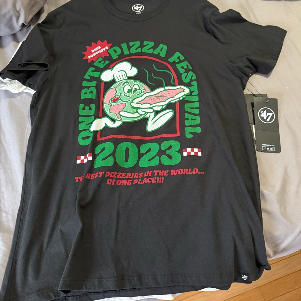 Dave Portnoy One Bite Pizza Festival 2023 large shirt new tags barstool 47